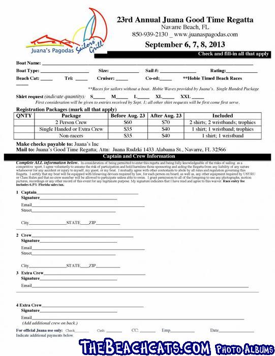 Regatta Entry Form 2013