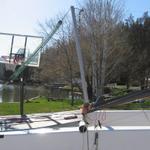 Mast raising gin pole