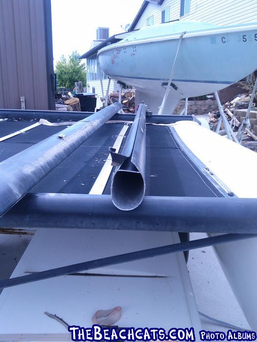 Front and broken mast