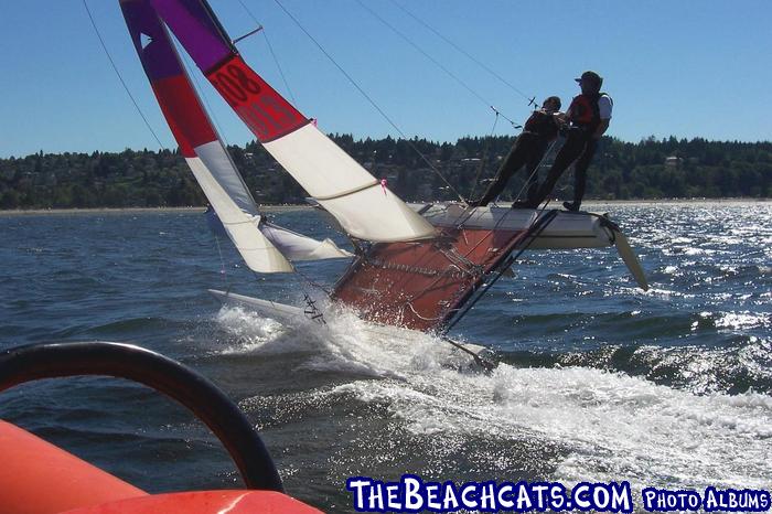 Flying with the new Spinnaker stuffed away.

