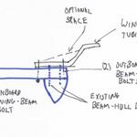 nacra 450 wing plans sketch, front view