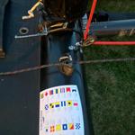 Spi halyard cleat and block for halyard