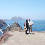 Anacapa Island.  Look closely to see Eastern Santa Cruz Island just over my head