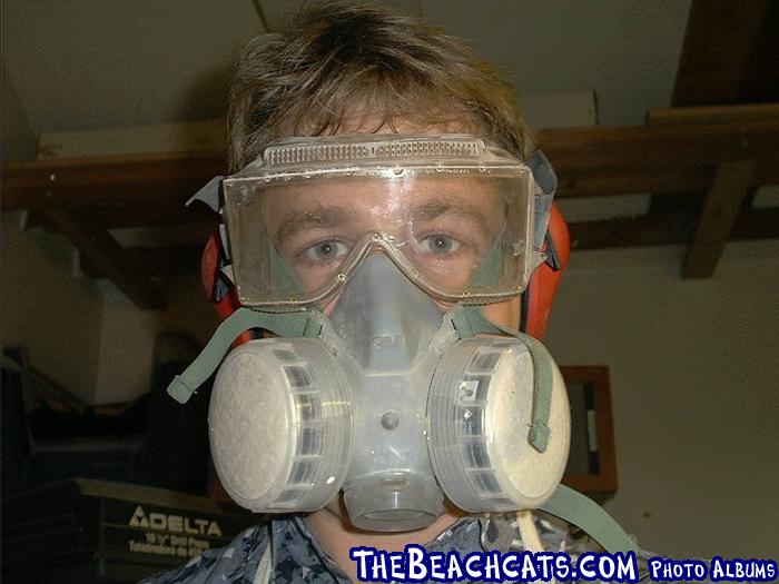 Protect yourself when taking a grinder to fiberglass.