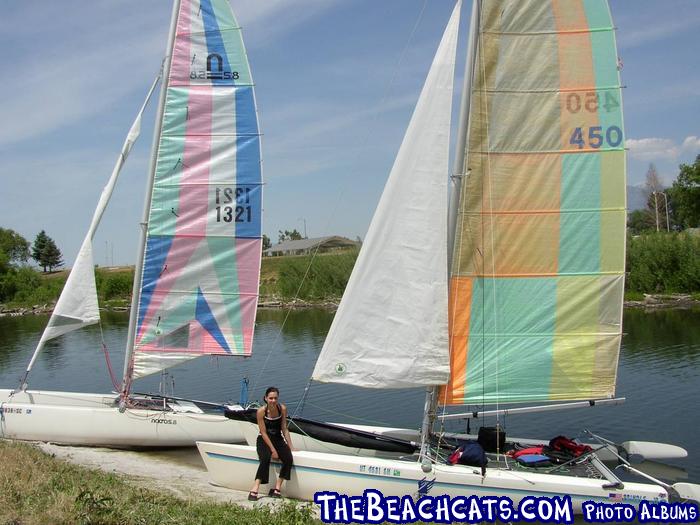 Carolee on our P19 with Erik\'s 5.8 behind