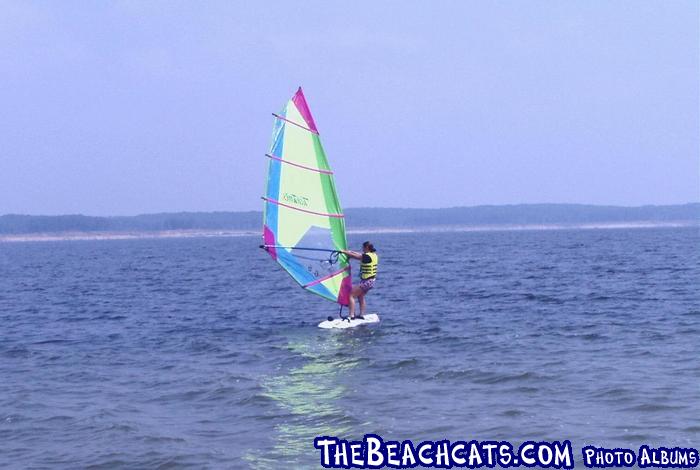 Yoncha windsurfing on Mark Twain Lake