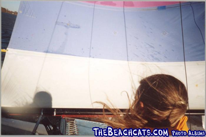 Gary getting Hobie 16 Sails Wet