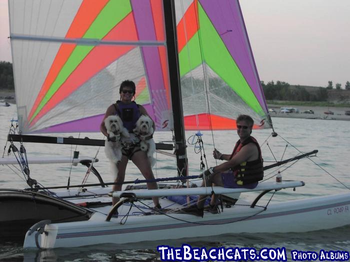 Sunset sailing with the pups.