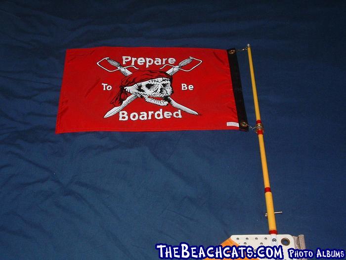 You just have to have a Pirate flag (mounts to the top of the sail headboard)