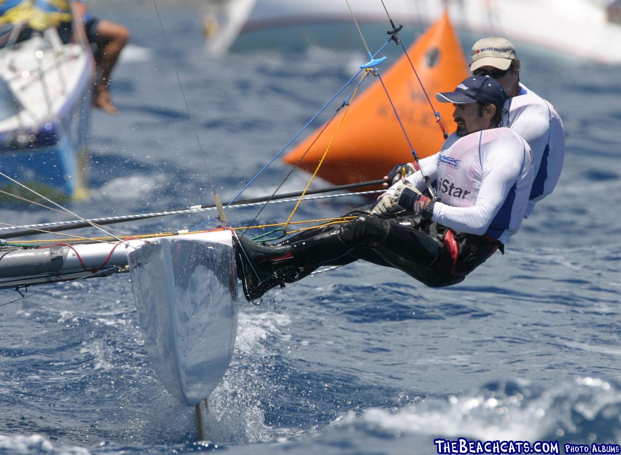 Beach Cats Spinnaker class winners Enrique Figueroa and Jorge Hernandez