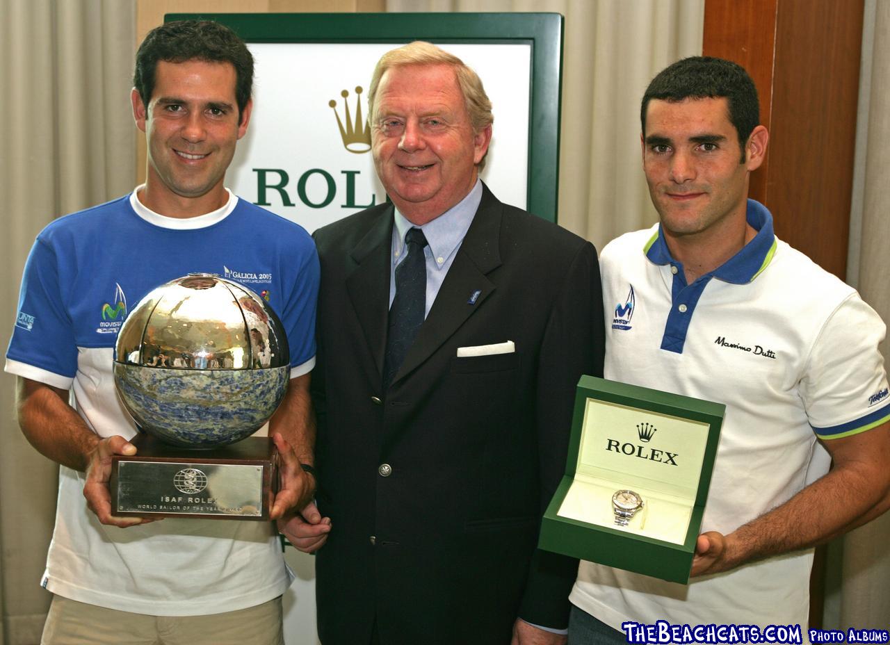 Winners press conference: Fernando Echavarri and Anton Paz, Spain and Goeran PETERSSON, President ISAF
ISAF Rolex World Sailor