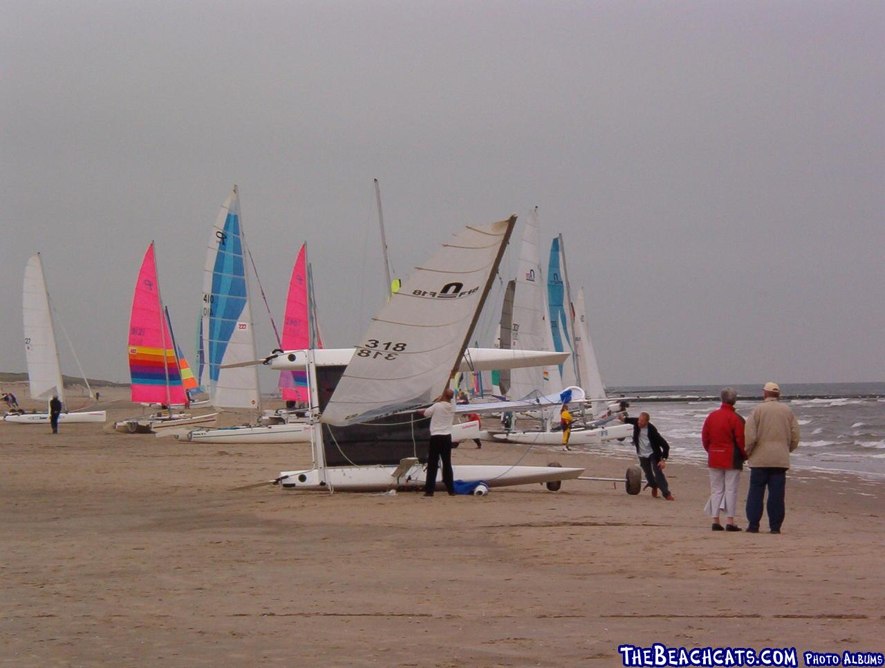 A Nacra flying a hull.