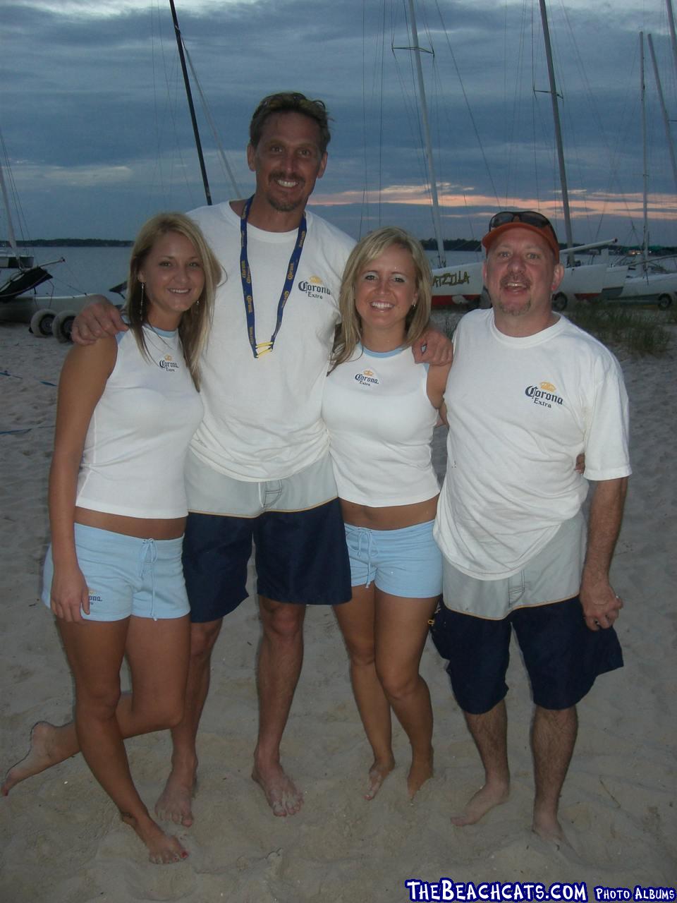 Team Corona Philip Mumm and Steve Lowrey with the Corona Girls