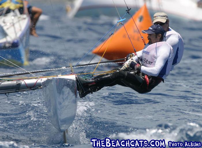 Beach Cats Spinnaker class winners Enrique Figueroa and Jorge Hernandez