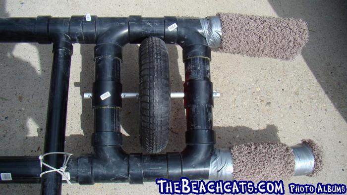 Axle configuration. 3" tee fittings and pipe. Make sure your connections are solid, pushing the pipe in until it hits the i