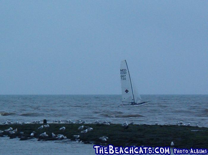 Mischa Heemskerk during the Pro-Am race for pro-sailors and sponsors.