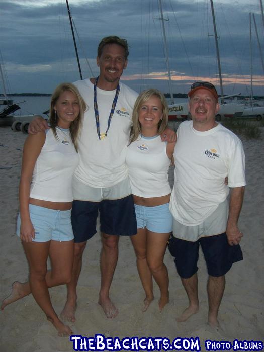 Team Corona Philip Mumm and Steve Lowrey with the Corona Girls