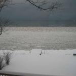 My draw bridge style ramp in the snow in Jan. 2002 Lake Ontario.  No sailing for a few monthes yet.