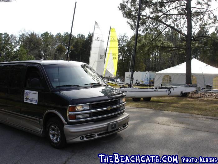 Chevy Van with TheBeachcats.com Sign