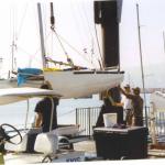 Terry\'s P19 on hoist at King Harbor 2002