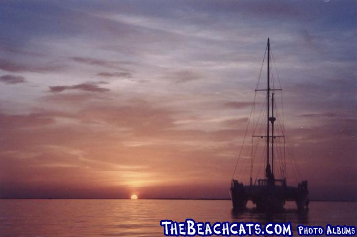 Key Largo Sunset.  Sailing into Rick White's place in Key Largo Florida.