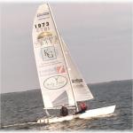 last sail of 2003, kc on the wire,  off berkley island.