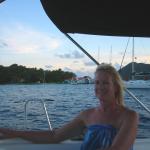 katherine chillin on deck at Marina Cay