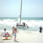 Hobie 16 Fighting the Surf