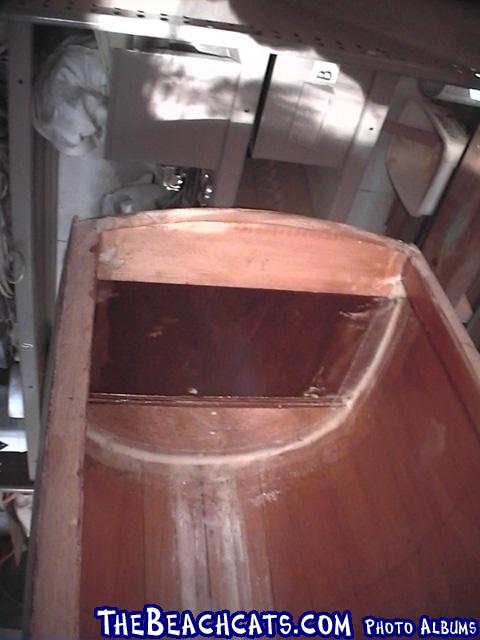 pic039-View of transom fitted and hull waterproofed with resin.
