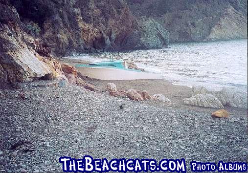 wrecked boat at Goat Harbor, Catalina Island