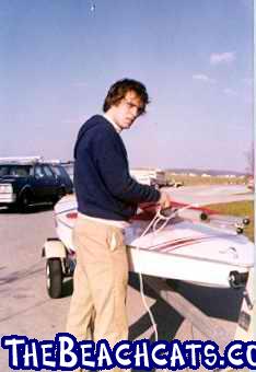 My fist boat at age 16 an slightly used Sunfish. Marsh Creek Exton, PA 1976