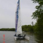 Hobie 20 maiden voyage, Gun Lake, Killer Dana sail pattern