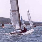 Jan Gougeon, of West System Epoxy fame, on A-Class Catamaran
