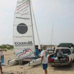 Team Horizon Sportswear setting their mainsail