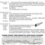 2009 Juana Good Time Regatta Schedule