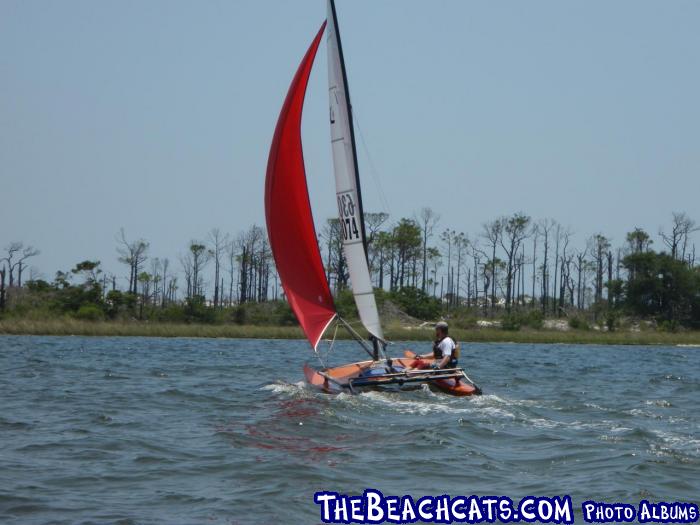 Very cool way to sail a Hobie 14