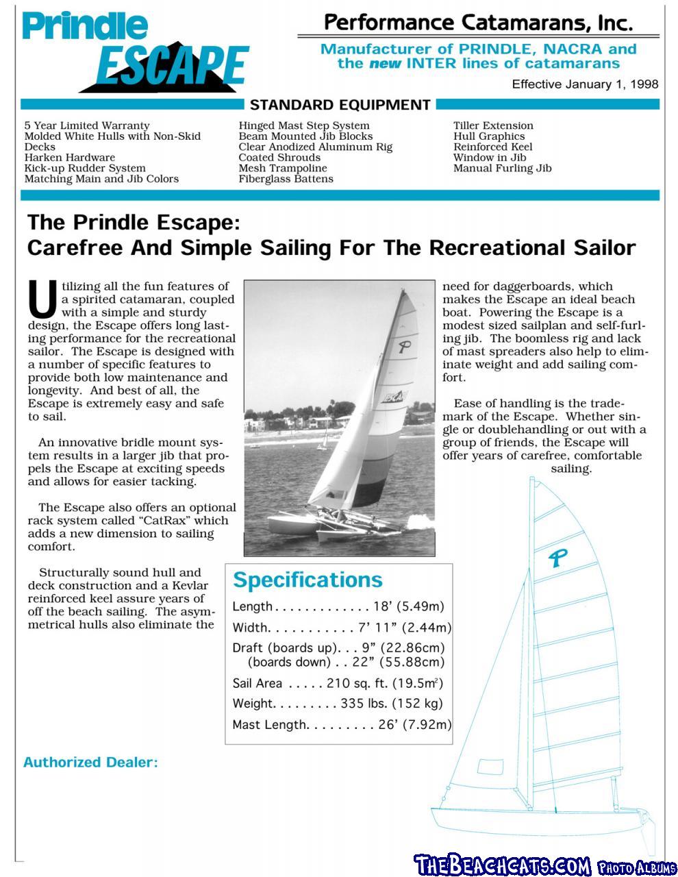 Prindle Escape Sales Sheet