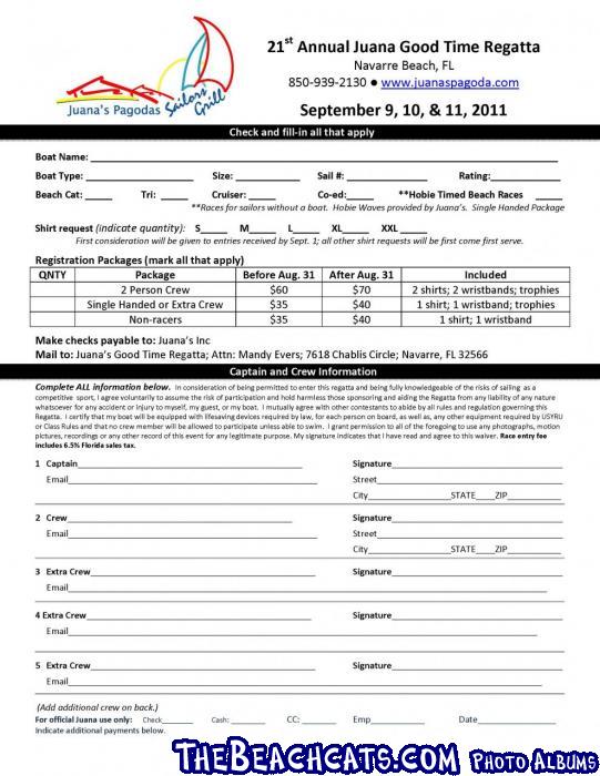 JUANA Regatta Entry Form 2011